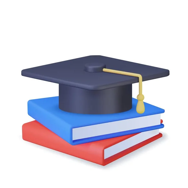 Graduation Cap Book Education Concept Back School Banner Design Template — Stock Vector