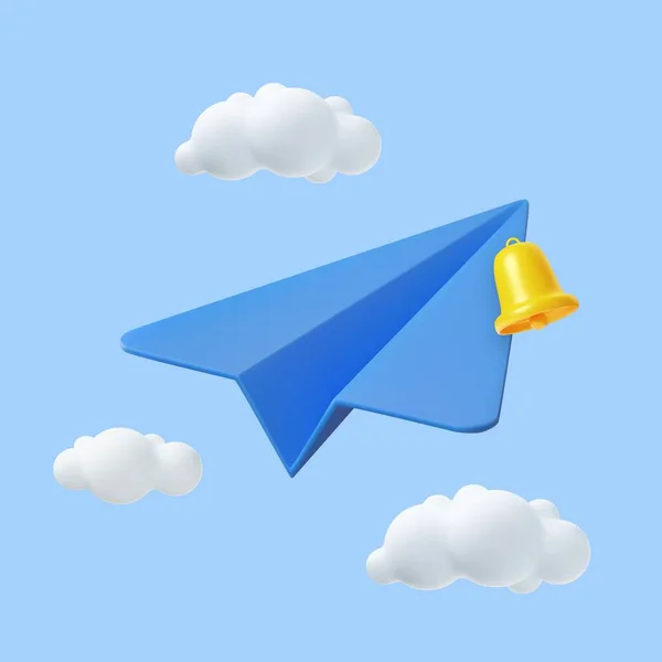 Εικονίδιο Χάρτινου Αεροπλάνου Πρότυπο Banner Για Ταξίδια Αεροσκάφη Και Σύννεφα — Διανυσματικό Αρχείο