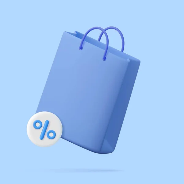 Shopping Bag Handbag Discount Sale Discount Promotion Online Shopping Concept — Stock Vector
