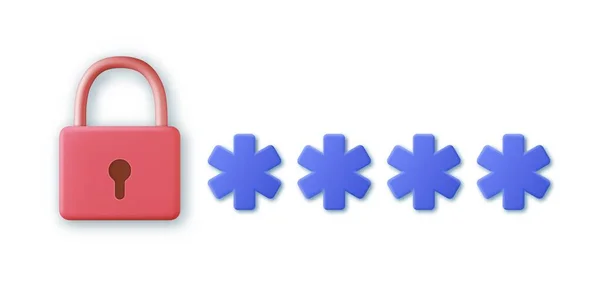 Passwort Geschütztes Symbol Sicheres Login Konzept Darstellung Sicherheitskonzept Vorhängeschloss Login — Stockvektor