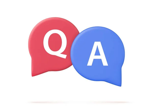 Speech Bubble Letters Questions Answers Faq Chat Rendering Vector Illustration — Stock Vector