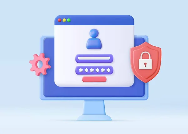 Σύνδεση Και Κωδικός Πρόσβασης Έννοια Online Σύστημα Προστασίας Αρχείων Έννοια — Διανυσματικό Αρχείο