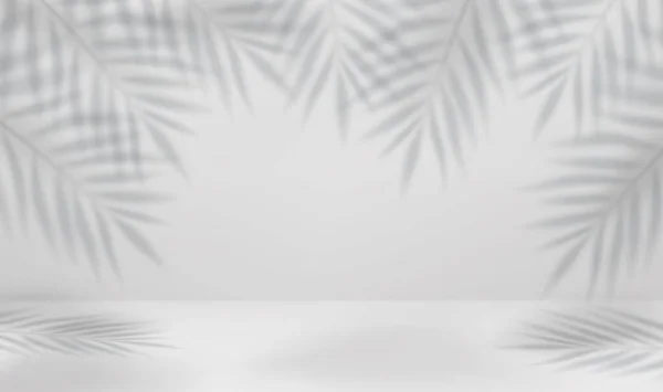 Vazio Luz Estúdio Abstrato Fundo Com Efeito Holofote Tropical Palma — Vetor de Stock
