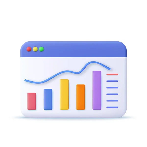 Marketing Online Gráfico Relatórios Financeiros Análise Dados Conceito Desenvolvimento Web — Vetor de Stock