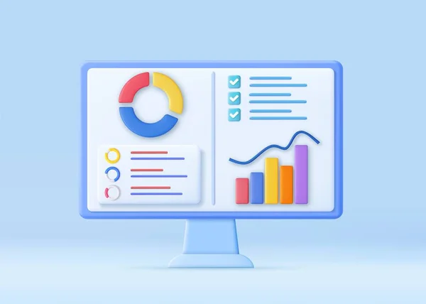 Financial Report Diagramm Seo Optimierung Web Analytics Und Seo Marketing — Stockvektor