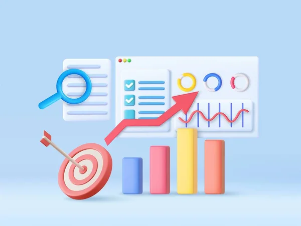 Financial Report Chart Seo Optimization Web Analytics Conceito Marketing Seo —  Vetores de Stock