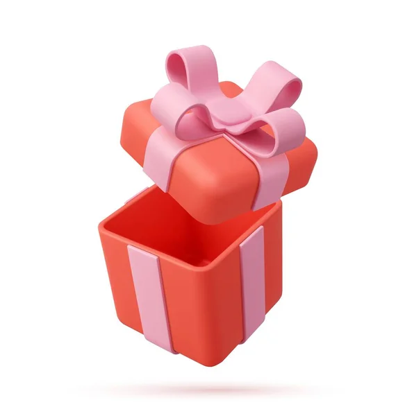 Καθιστούν Ανοικτό Κουτί Δώρα Που Απομονώνονται Λευκό Φόντο Χριστουγεννιάτικα Δώρα — Διανυσματικό Αρχείο