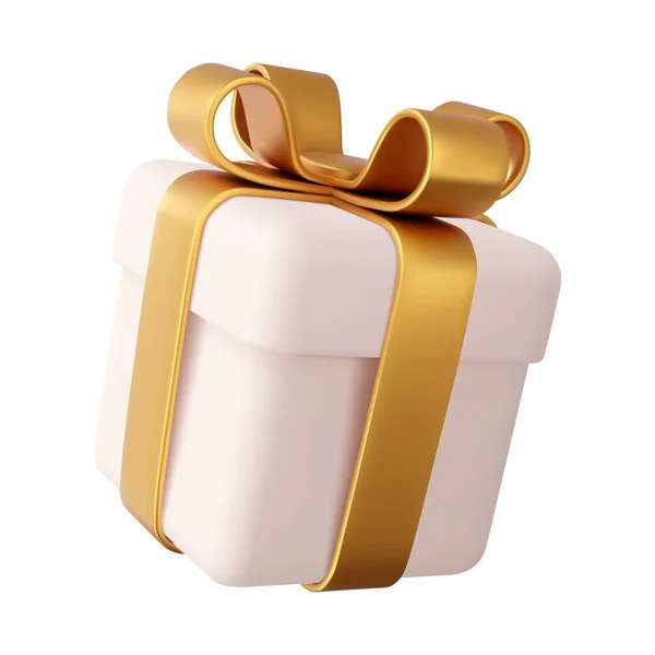Тривимірна Подарункова Коробка Ізольована Білому Тлі Святкові Прикраси Подарунки Святковий — стоковий вектор