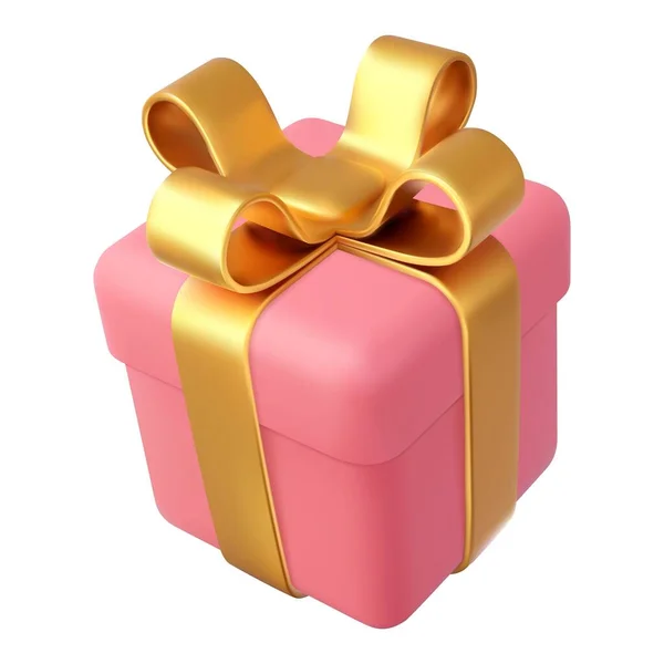 Тривимірна Подарункова Коробка Ізольована Білому Тлі Святкові Прикраси Подарунки Святковий — стоковий вектор