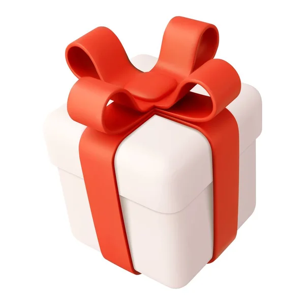 3Dレンダリングギフトボックスは白い背景に隔離されています 休日の装飾は提示する 祝いの贈り物の驚き 誕生日や結婚式のバナーのための現実的なアイコン ベクターイラスト — ストックベクタ