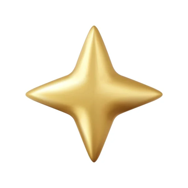 Icono Estrella Oro Renderizado Ilustración Vectorial — Vector de stock