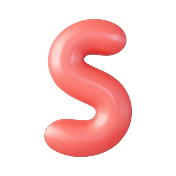 Lettre Majuscule Design Réaliste Style Ballon Dessin Animé Isolé Sur — Image vectorielle