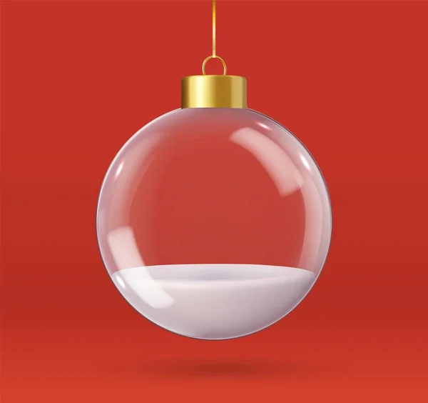 Natal Decorações Vidro Bugigangas Bolas Transparentes Dentro Neve Xmas Decoração —  Vetores de Stock