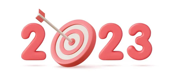 2023 New Year Target Goals Symbol 2023 Target New Year — ストックベクタ