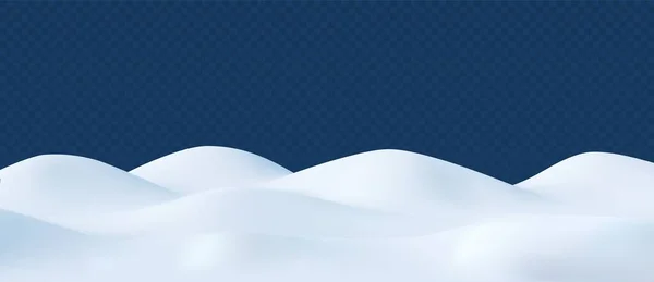 Snowy Landscape Isolated Dark Transparent Background Snow Hills Background Snowdrift — Stock Vector