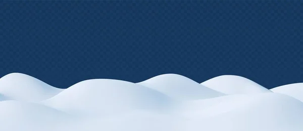 Snowy Landscape Isolated Dark Transparent Background Snow Hills Background Snowdrift — Stock Vector