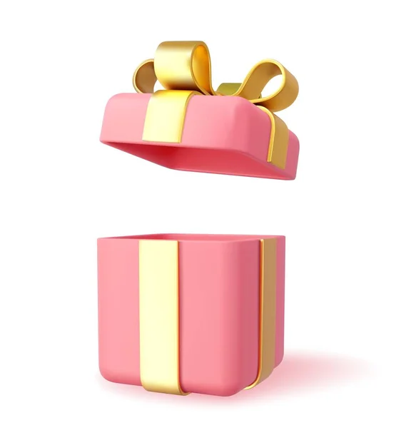 Визуализировать Открытую Коробку Подарков Изолированы Белом Фоне Праздничные Подарки Праздничный — стоковый вектор