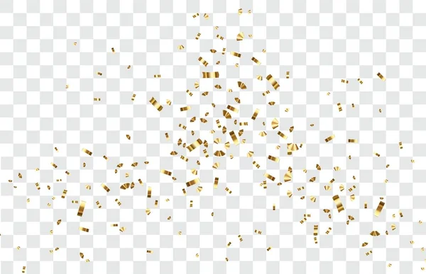 Падающие Блестящие Золотые Конфетти Изолированы Прозрачном Фоне Яркая Праздничная Мишура — стоковый вектор