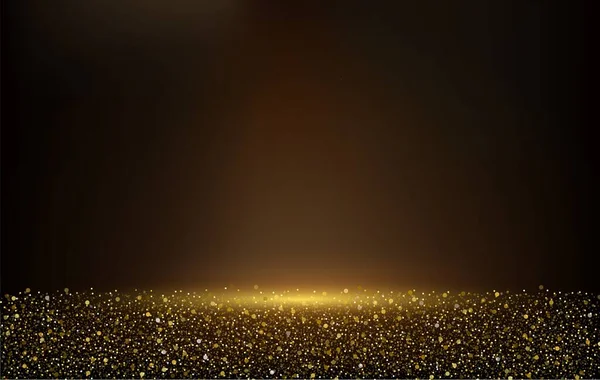 抽象的な背景 魔法の塵と黄金の輝き 金のバックライト 黄金の輝きの塵 輝くキラキラした背景装飾 ベクターイラスト — ストックベクタ