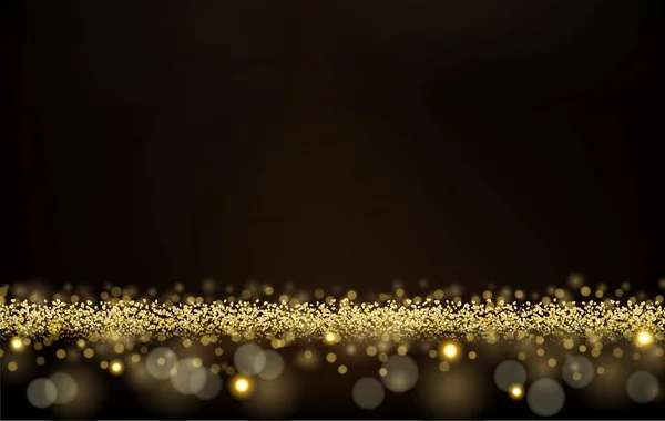 Abstrakter Hintergrund Ein Goldener Schein Mit Magischem Staub Goldhintergrundbeleuchtung Goldglitzerstaub — Stockvektor