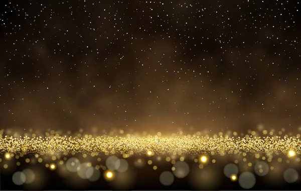 Абстрактный Фон Золотое Свечение Волшебной Пылью Подсветка Золота Золотая Блестящая — стоковый вектор