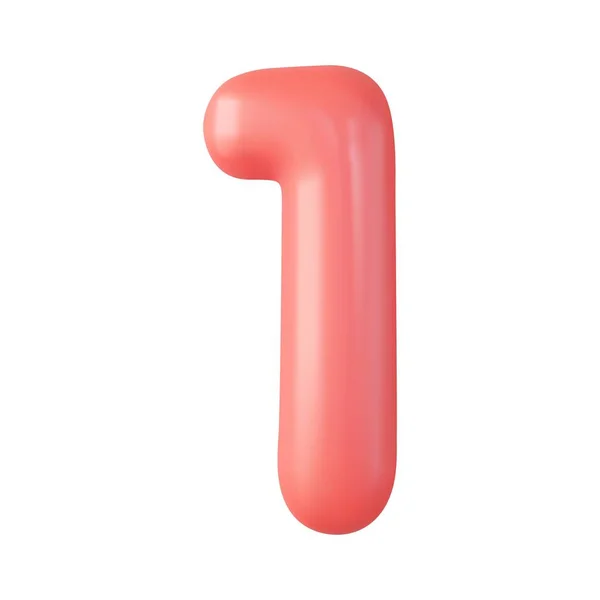 3D番号1 一番目の番号は赤です 白い背景に隔離されている 3Dレンダリング ベクターイラスト — ストックベクタ