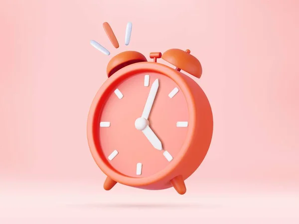 Relógio Alarme Ícone Relógio Conceito Design Mínimo Temporizador Adormecido Renderização — Vetor de Stock