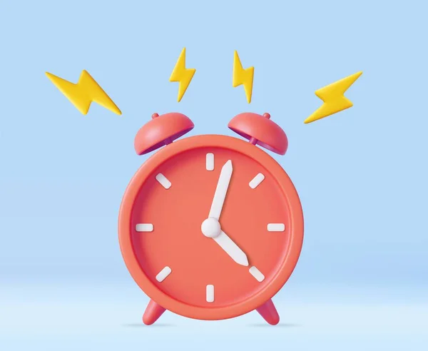 Relógio Alarme Ícone Relógio Conceito Design Mínimo Temporizador Adormecido Renderização — Vetor de Stock