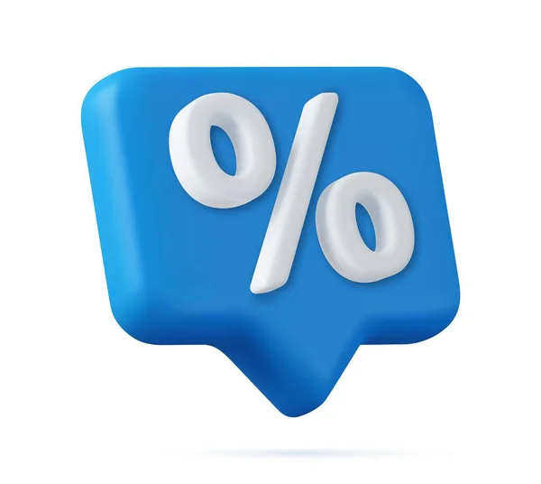 Symbol Procentuální Ikona Zprávy Bublina Řeči Prodej Sleva Cena Digitální — Stockový vektor