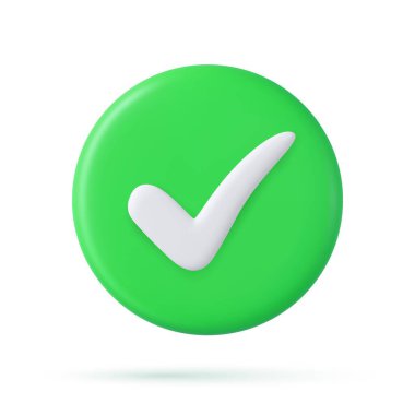 Kullanıcı onayı ve güveninin anlaşma sembolü. Pozitif çevrimiçi oylama ve başarılı testler. 3 boyutlu görüntüleme düğmesi. İşaretleme simgeleri. Vektör illüstrasyonu