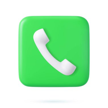 Cep telefonu ile 3D konuşma bulutu. Gelen aramayı kabul et. Geri bildirim konsepti. Telefon uygulaması simgesi simgeleri. 3D görüntüleme. Vektör illüstrasyonu