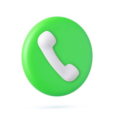 Cep telefonu ile 3D konuşma bulutu. Gelen aramayı kabul et. Geri bildirim konsepti. Telefon uygulaması simgesi simgeleri. 3D görüntüleme. Vektör illüstrasyonu