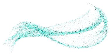 Beyaz arka planda yeşil simli konfeti. Mor Parıltı Soyut Arkaplan. Vektör illüstrasyonu