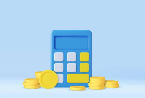 Calculator Financial Icon Money Management Financial Planning Calculating Financial Risk — Stock Vector