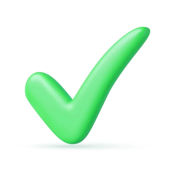 Zielony Znak Kontrolny Ikona Symbol Zgody Użytkownika Zaufania Pozytywne Głosowanie — Wektor stockowy