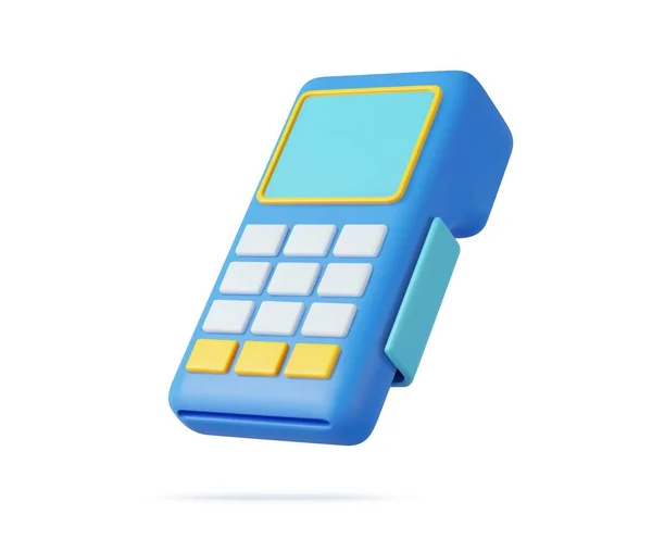 Platební Terminál Render Modern Pos Bank Payment Device Platební Nfc — Stockový vektor