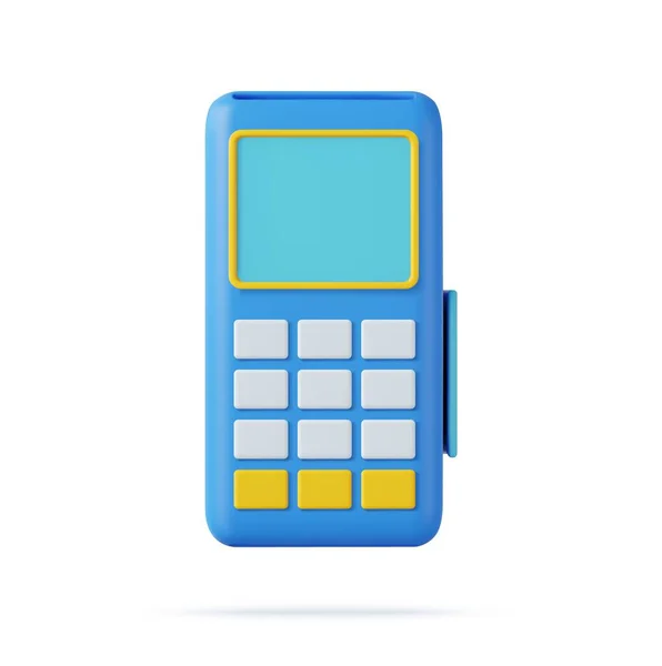Zahlungsterminal Render Modern Pos Bank Payment Device Zahlungs Nfc Tastatur — Stockvektor