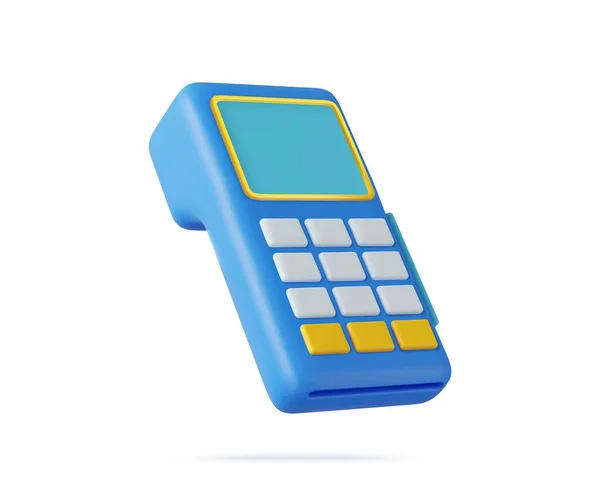 Platební Terminál Render Modern Pos Bank Payment Device Platební Nfc — Stockový vektor