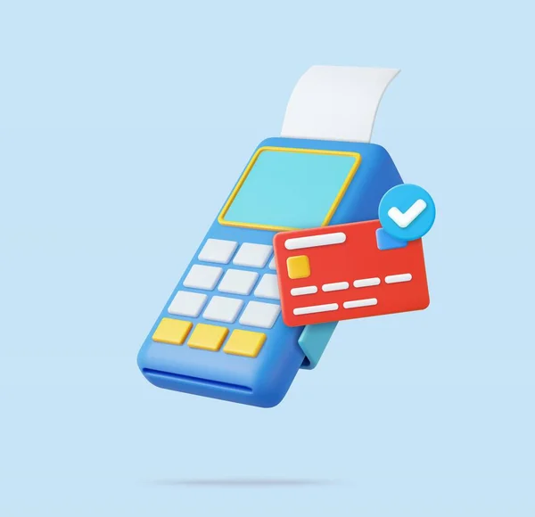 Pos Τερματικό Απόδειξη Και Πιστωτική Κάρτα Pos Έννοια Πληρωμής Τερματικού — Διανυσματικό Αρχείο
