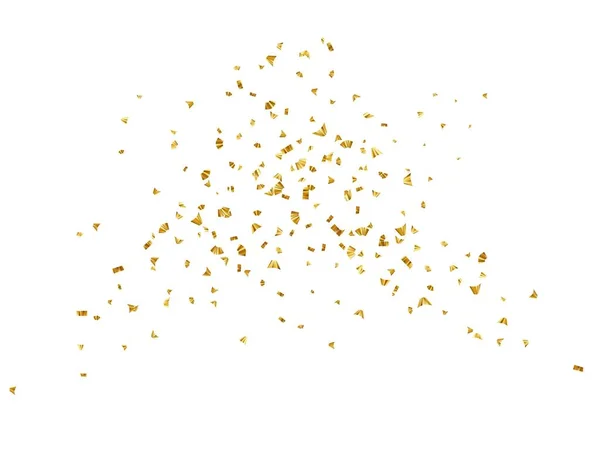 白い背景に隔離された光沢のある黄金のコンフェッティを落下 金色の明るいお祝いのティンセル ベクターイラスト — ストックベクタ