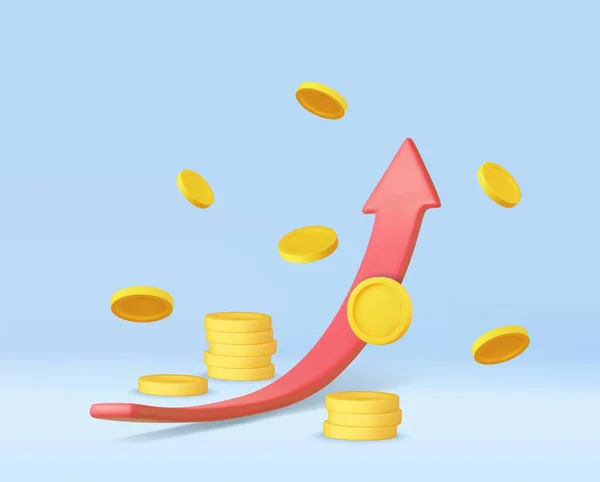Wachstum Aktiendiagramm Mit Münzen Investieren Symbol Ausgezeichnete Investition Geschäftsdiagramm Auf — Stockvektor