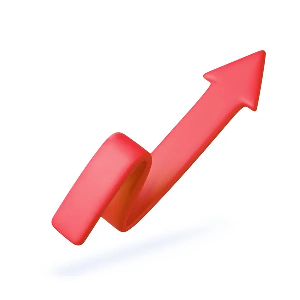 Rostoucí Red Arrow Nahoru Znamení Růstového Grafu Statistika Indikace Flexibilní — Stockový vektor