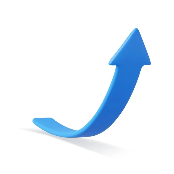 Crescente Freccia Blu Segno Grafico Crescita Indicazione Freccia Flessibile Statistica — Vettoriale Stock