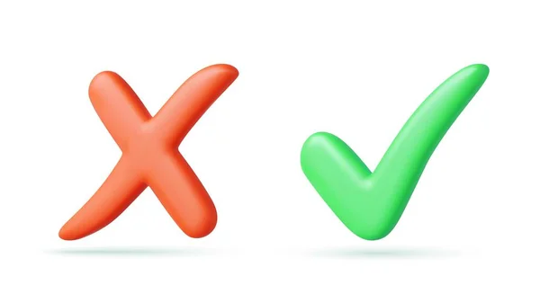 Marca Verificação Marca Verde Símbolos Marca Cruzada Elemento Ícone Simples — Vetor de Stock