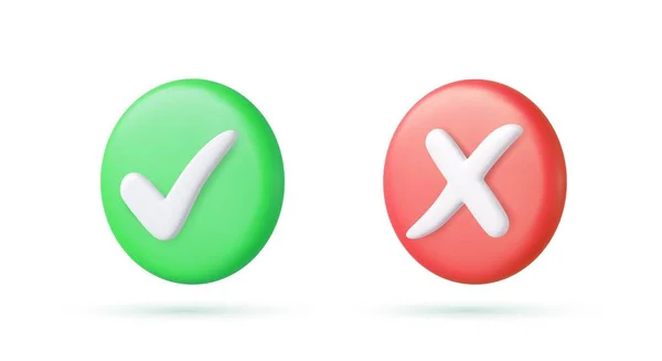 Marca Verificação Marca Verde Símbolos Marca Cruzada Elemento Ícone Quadrado — Vetor de Stock