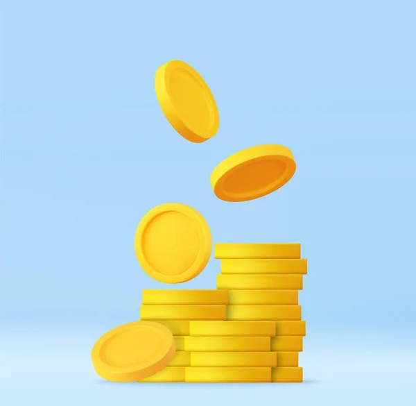 Stack Gold Coins Icon Sinal Dinheiro Dourado Vazio Crescimento Renda — Vetor de Stock
