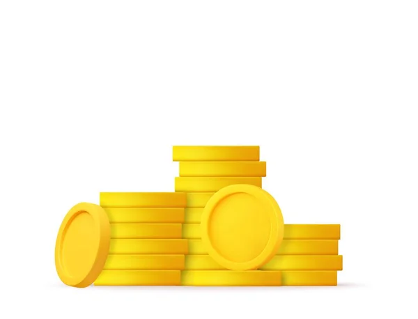 Golden Coins Stack Icon Cash Money Symbol Minimal Style Money — Stock Vector