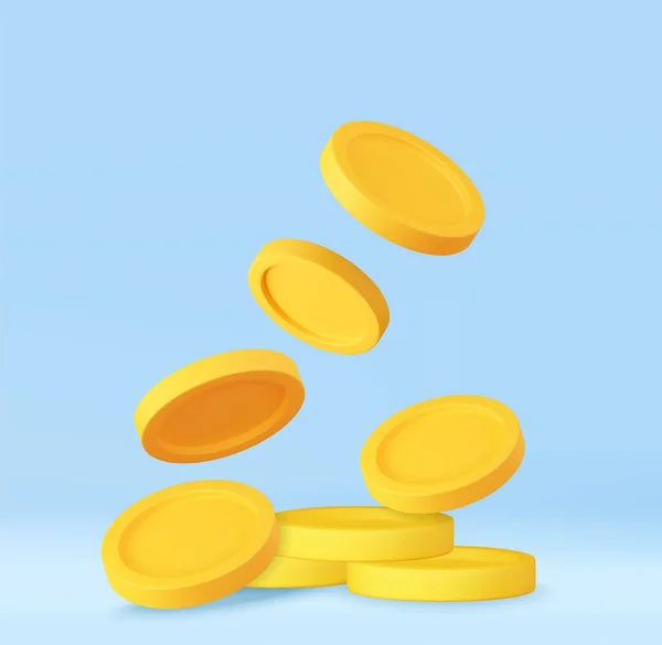 Stapel Von Goldmünzen Ikone Leeres Goldenes Geldzeichen Wachstum Einkommen Ersparnisse — Stockvektor