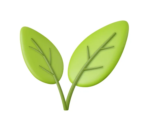 Zielony Liść Liść Drzewa Rośliny Ikona Roślin Organicznych Symbol Środowiska — Wektor stockowy