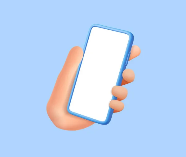 Handheld Handy Mit Leerem Bildschirm Telefon Gerät Mockup Werbezeitenbanner Vorlage — Stockvektor